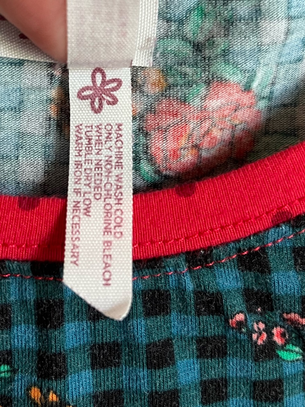 Matilda Jane 435 Jingle Bell Rock Floral Plaid Raglan Long Sleeve Top Size 10 - Picture 4 of 6